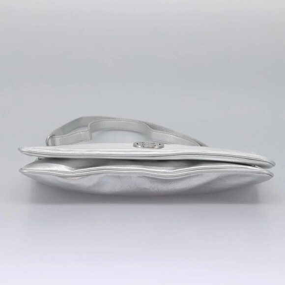 TORY BURCH Shoulder Bag Leather Silver Auth am7733 - Picture 6 of 15